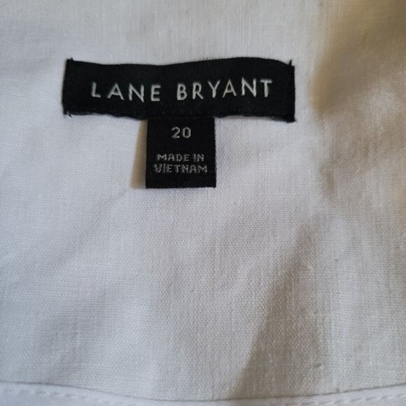 Lane Bryant Linen Blend Utility Jacket White Size 20 1X 2X Contemporary Modern - Picture 6 of 7